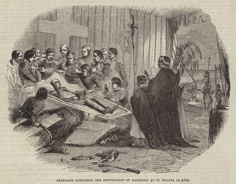 Bertrand részt vett Napóleon exhumálásán Szent Ilonában 1840-ben alkotó: English School