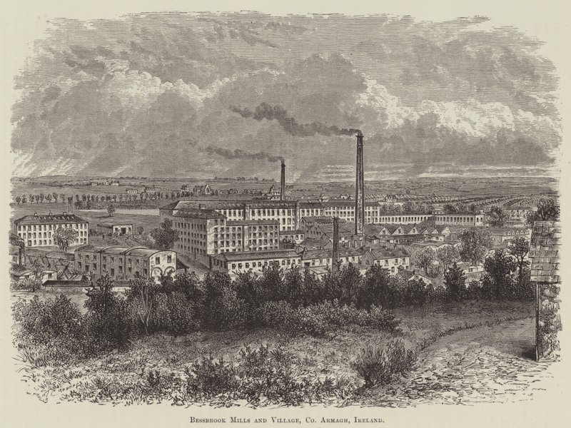 Bessbrook Mills and Village, Armagh megye, Írország (metszet) alkotó: English School