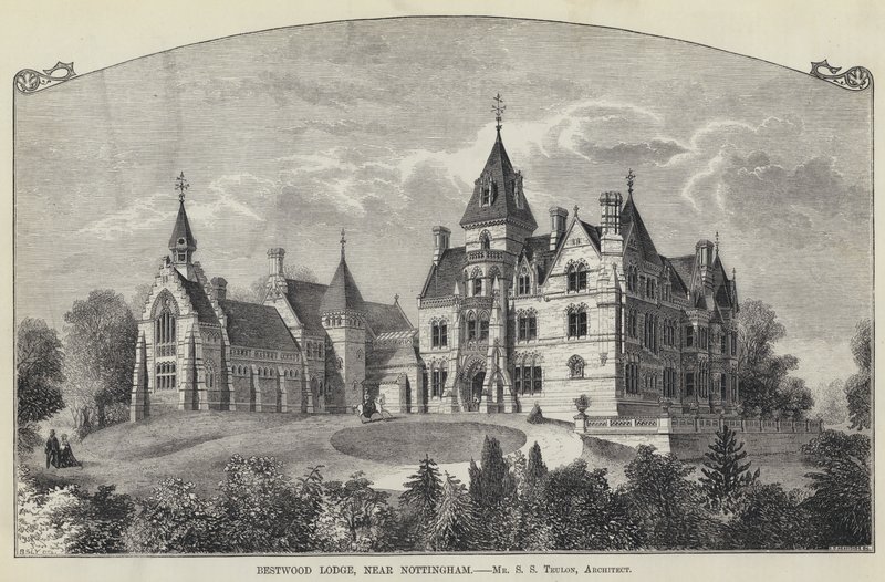Bestwood Lodge, Nottingham közelében (metszet) alkotó: English School