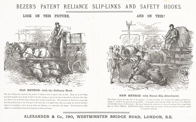 Bezers Patent Reliance Slip-Linkek és biztonsági horgok alkotó: English School