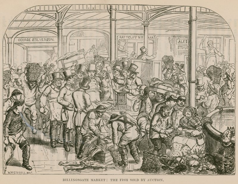 Billingsgate piac, az aukción eladott hal alkotó: English School