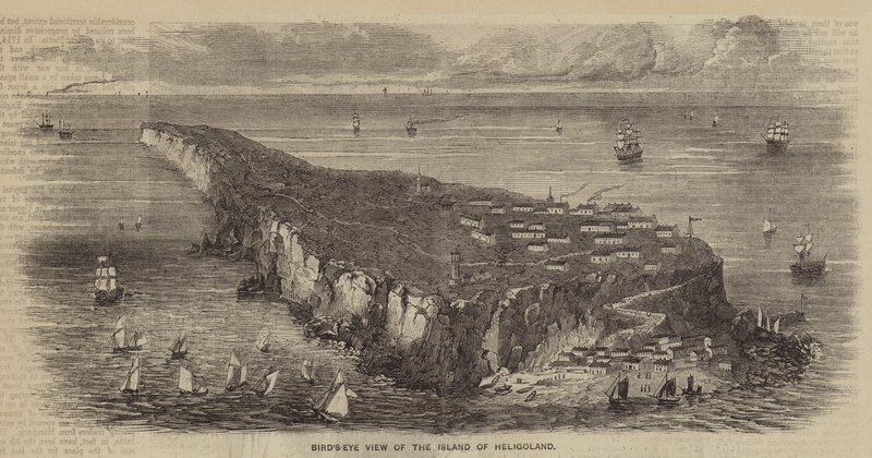 Madártávlat a Helgoland-szigetre (metszet) alkotó: English School