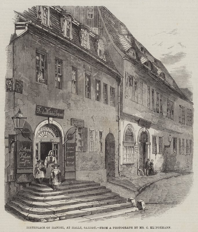 Händel születési helye, Halle, Szászország (metszet) alkotó: English School