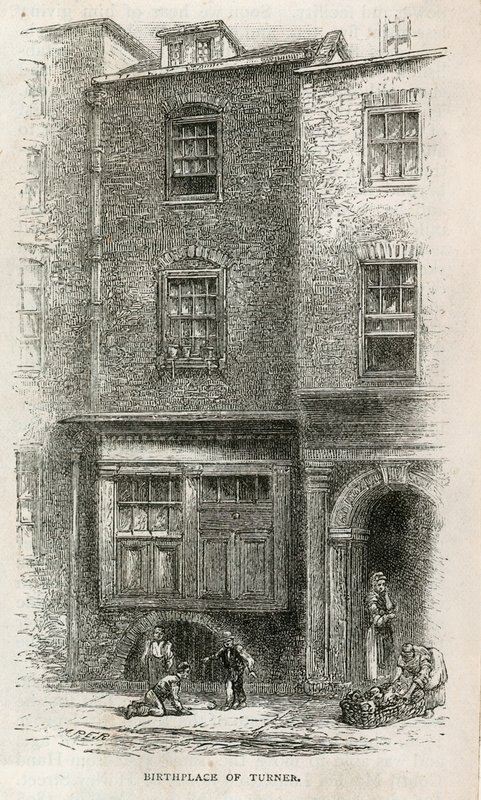 J M W Turner születési helye a Maiden Lane-ben alkotó: English School