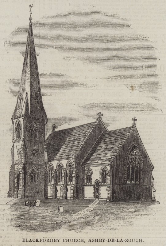 Blackfordby templom, Ashby-de-la-Zouch (metszet) alkotó: English School