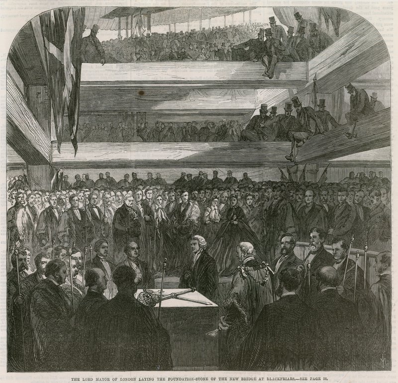 Blackfriars híd. Alapkőletételi ünnepség, 1865. július 20 alkotó: English School