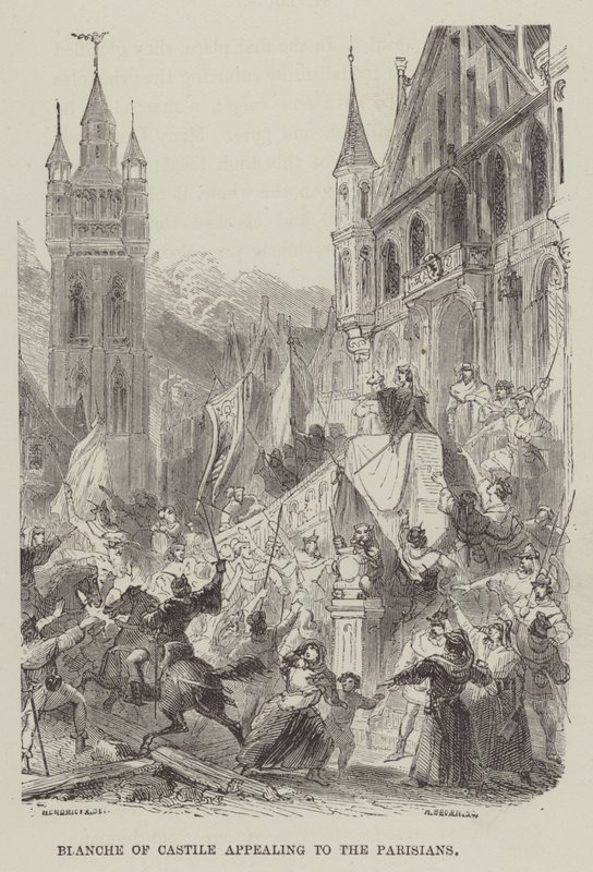 A párizsiakat vonzó Castile Blanche (metszet) alkotó: English School