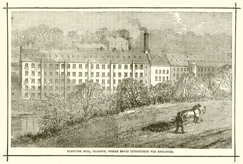 Blantyre malom, Glasgow, ahol David Livingstone dolgozott alkotó: English School