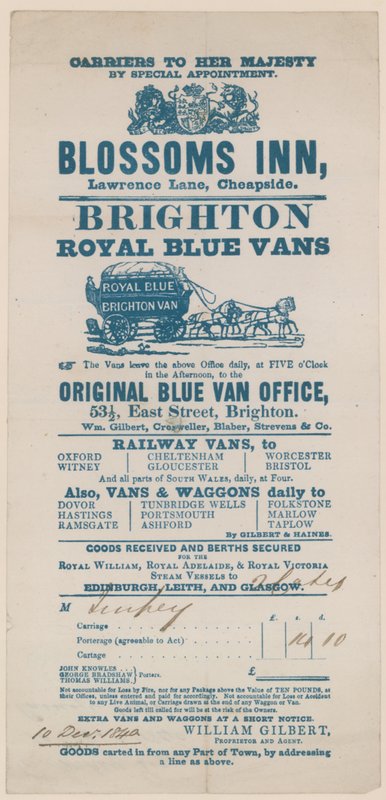 Blossoms Inn, Lawrence Lane, Cheapside, Bill alkotó: English School