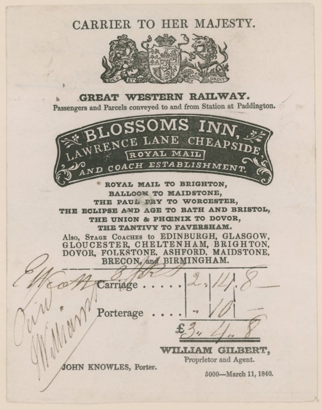 Blossoms Inn, Lawrence Lane, Cheapside, Bill alkotó: English School
