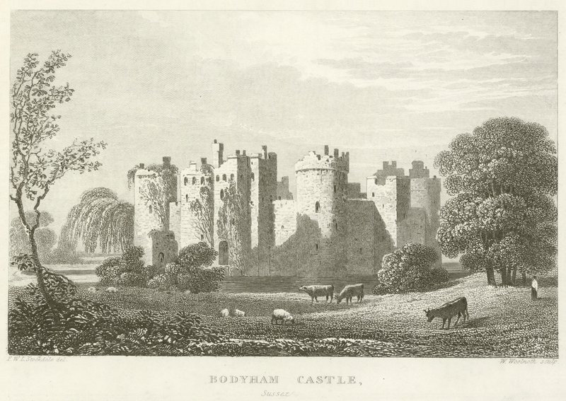 Bodyham kastély, Sussex (metszet) alkotó: English School