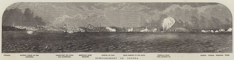 Odessza bombázása (metszet) alkotó: English School