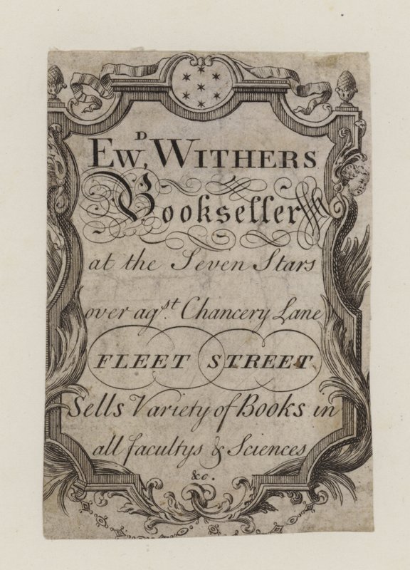 Könyvkereskedők, Edward Withers, kereskedelmi kártya alkotó: English School