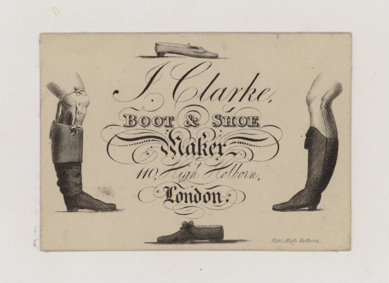 Boot and Shoemaker, J Clarke, kereskedelmi kártya alkotó: English School