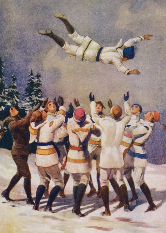 Pattogó, kanadai téli sport (színes litho) alkotó: English School