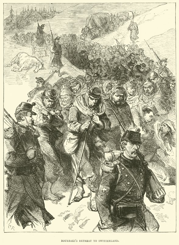 Bourbakik visszavonulása Svájcba, 1871. január alkotó: English School