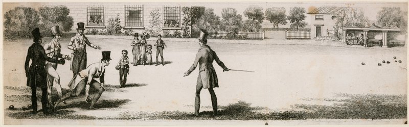 Tekeznek a Regency alatt egy azonosítatlan örömkertben alkotó: English School