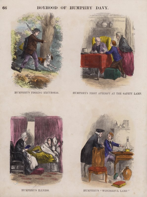 Humphry Davy gyermekkora (színes metszet) alkotó: English School
