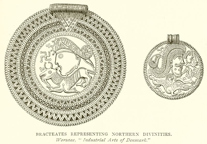 Az északi istenségeket képviselő bracteates alkotó: English School