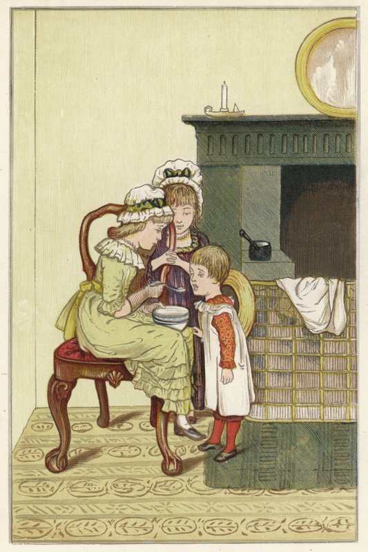 Kenyér és tej (színes litográfia) alkotó: English School