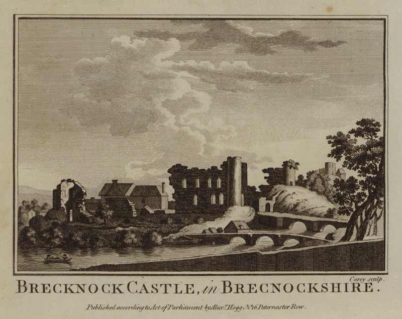 Brecknock kastély, Brecknockshire (metszet) alkotó: English School
