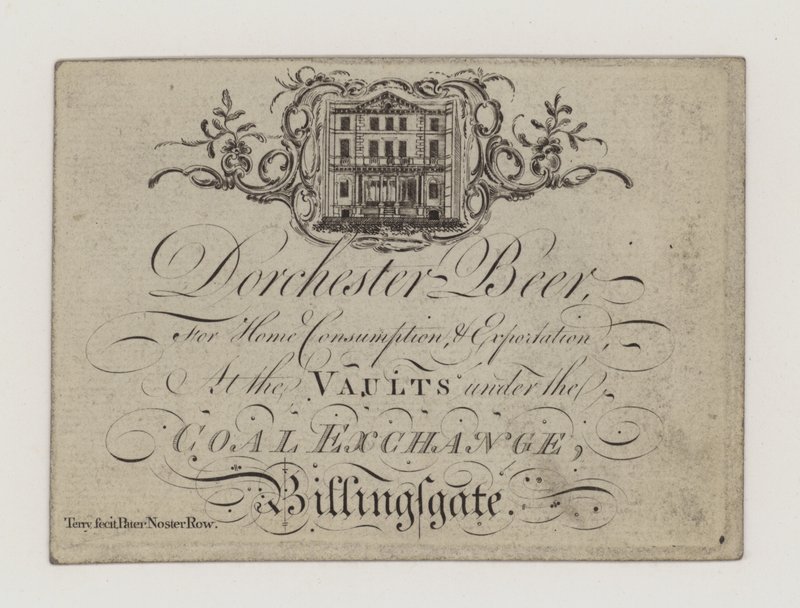 Brewer, Dorchester Beer, kereskedelmi kártya alkotó: English School