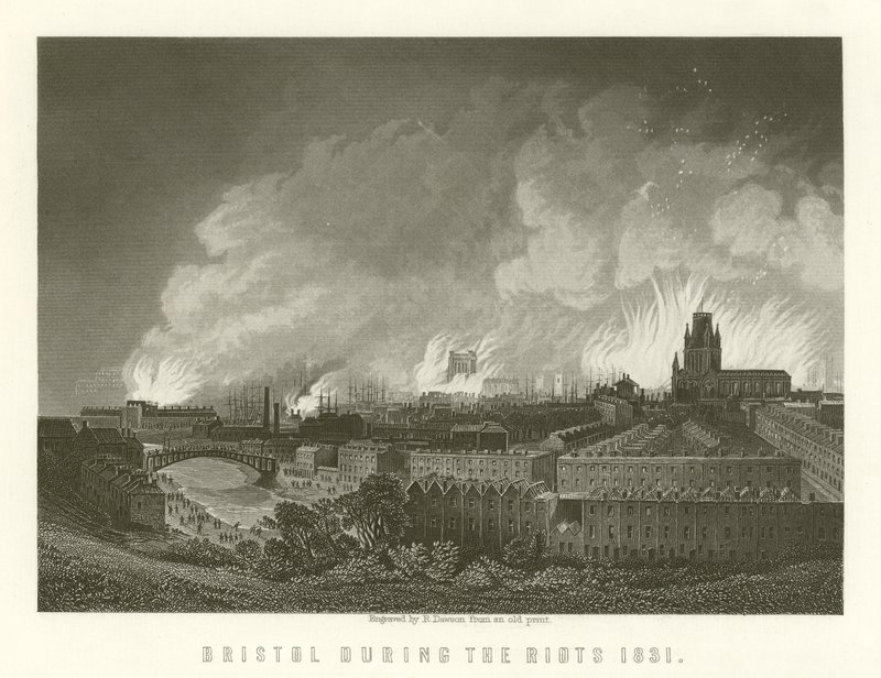 Bristol az 1831-es zavargások idején alkotó: English School