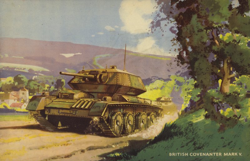 Brit Covenanter Mark V tank, második világháború (színes litó) alkotó: English School
