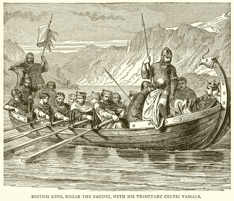 Brit király, Edgar a Pacific, mellékági kelta vazallusaival alkotó: English School