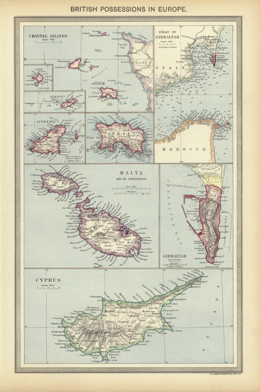 Brit birtokok Európában (színes litó) alkotó: English School