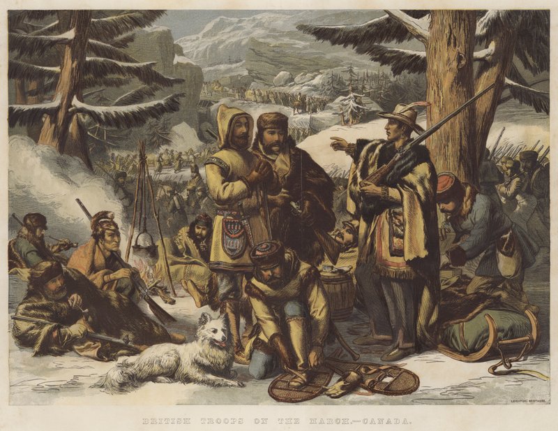 Brit csapatok a márciusban, Kanada (chromolitho) alkotó: English School