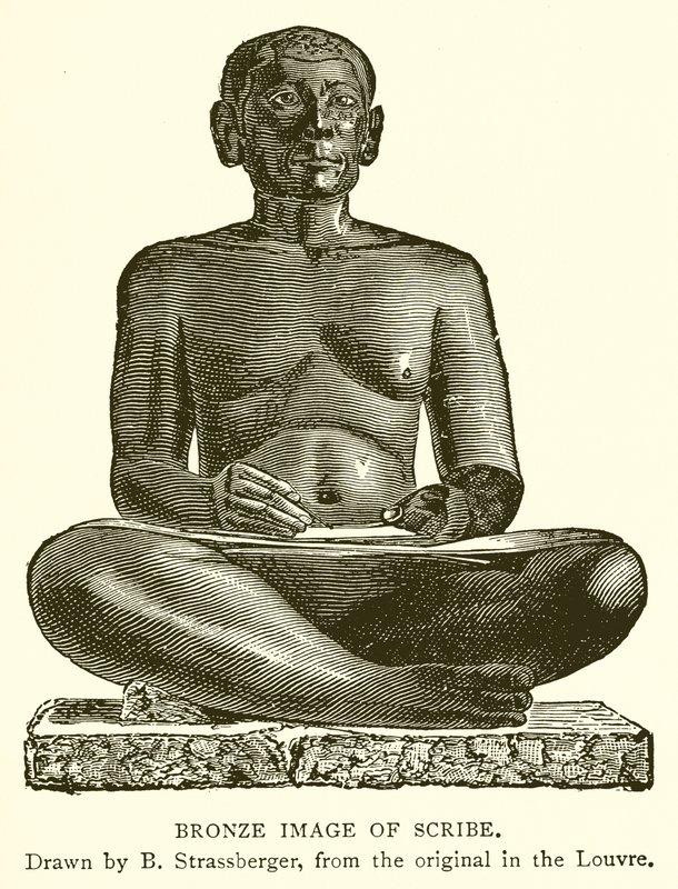Bronz írnok képmása (metszet) alkotó: English School