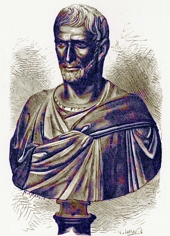 Brutus, mellszobor a Capitoliumban, illusztrációja Victor Duruy Róma történelméből, 1884-ben (digitálisan javított kép) alkotó: English School