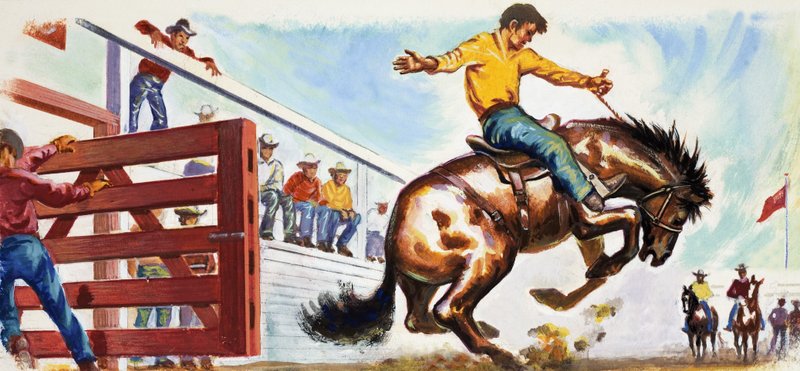 Bronco megrúgása a Rodeóban alkotó: English School