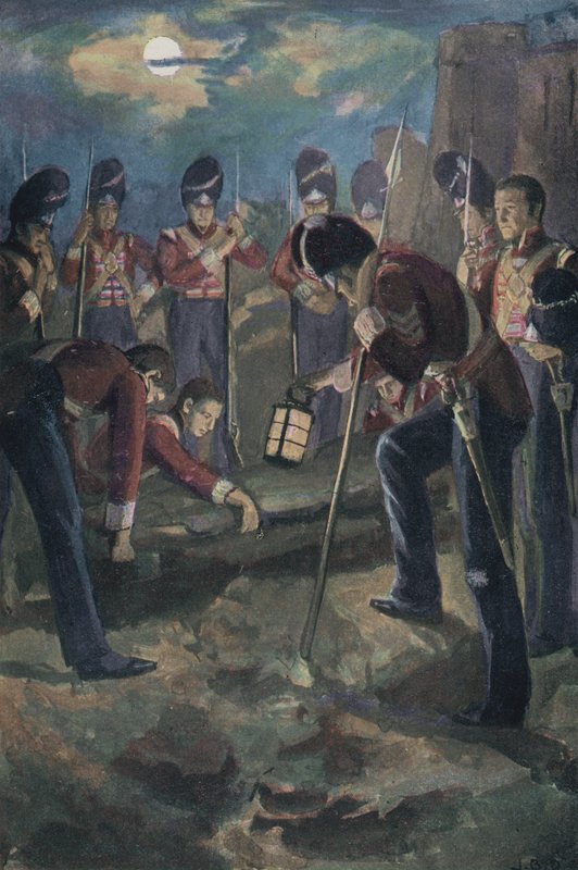 Sir John Moore tábornok temetése a corunnai csata után, Apain, félszigeti háború, 1809 alkotó: English School