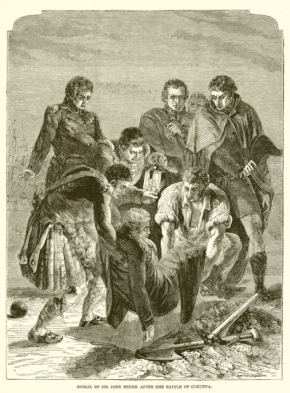 Sir John Moore temetése a corunnai csata után alkotó: English School