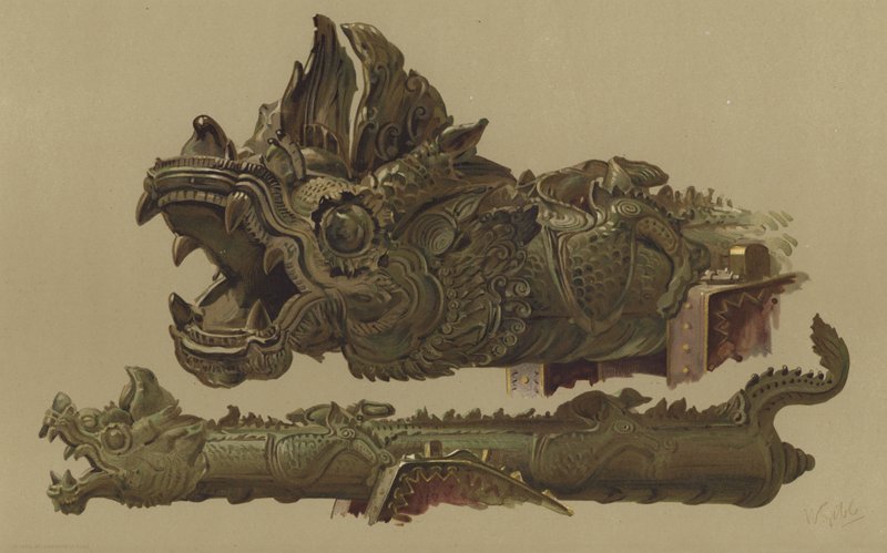 Burmai fegyver Mandalayból (chromolitho) alkotó: English School