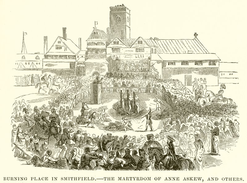 Burning Palace Smithfieldben. – Anne Askew mártíromsága és mások alkotó: English School
