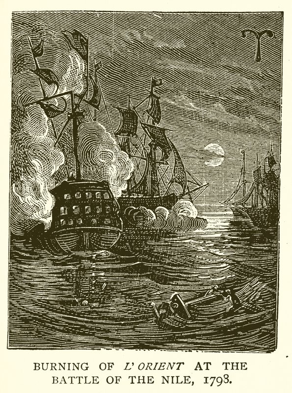 LOrient felgyújtása a nílusi csatában, 1798 alkotó: English School