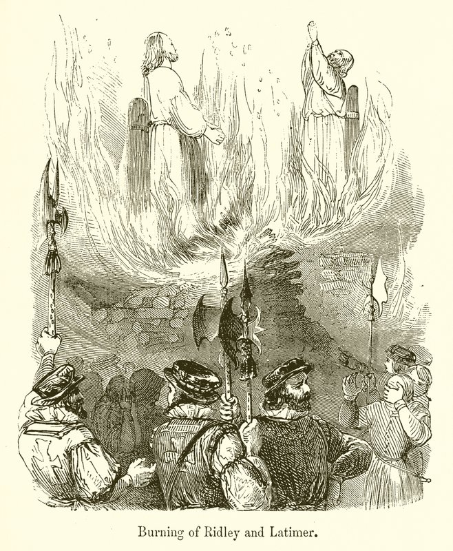 Ridley és Latimer égése alkotó: English School