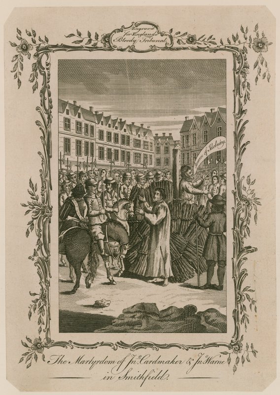 Mártírok égetése Smithfieldben alkotó: English School