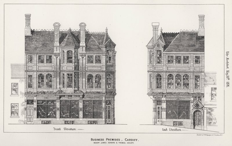 Üzleti helyiségek, Cardiff (metszet) alkotó: English School
