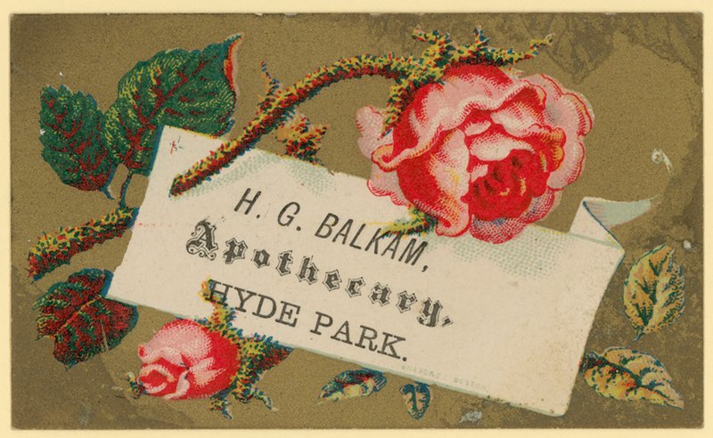 Névjegykártya H G Balkam, Patika, Hyde Park számára (chromo) alkotó: English School