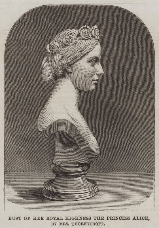 Ő Királyi Felsége, Alice hercegnő mellszobra, Mrs. Thornycroft (metszet) alkotó: English School