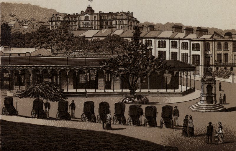 Buxton: Hot Baths and Colonnade (litho) alkotó: English School