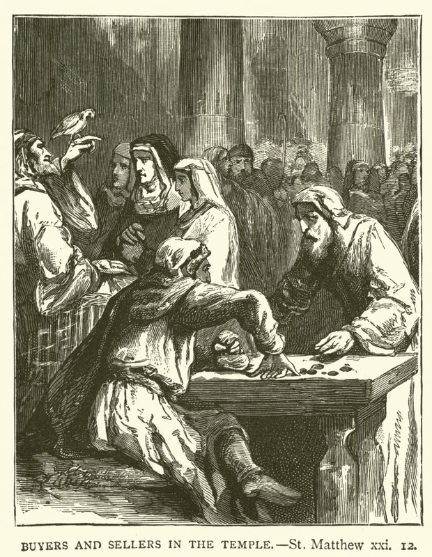 Vevők és eladók a templomban, Szent Máté, xxi alkotó: English School