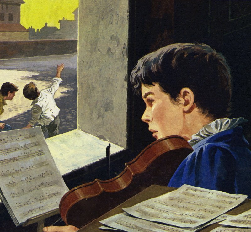 Hatévesen Paganini hegedülni tanult alkotó: English School