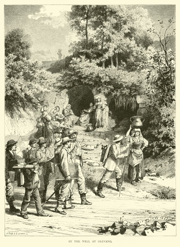 Az olevanói kútnál alkotó: English School