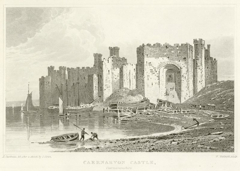 Caernarvon kastély, Caernarvonshire (metszet) alkotó: English School