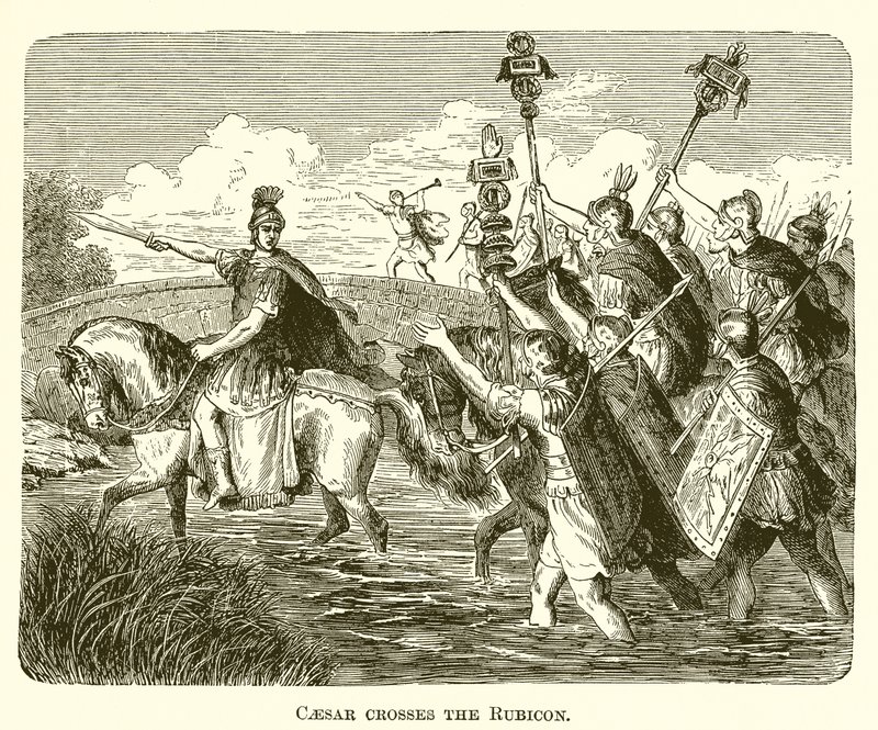 Caesar átkel a Rubiconon alkotó: English School